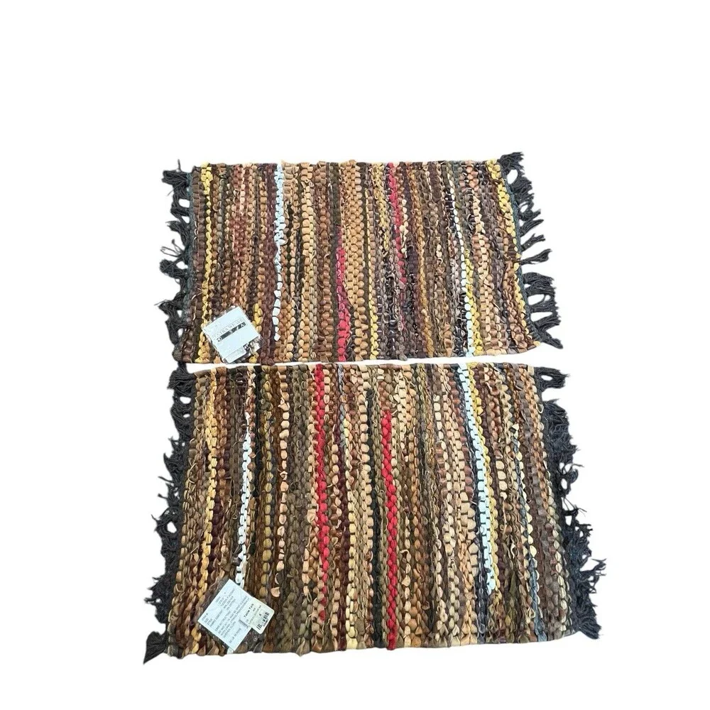 Tuscan Leather Placemats Set of 6 Heat Resistant, Waterproof, Non-Slip Boho NEW